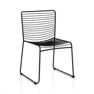 Tomasucci Lot 2 chaises d'intérieur/extérieur MARTHA NOIR