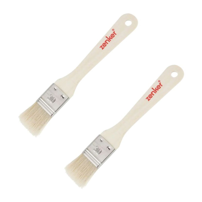 Ensemble de 2 Pinceaux de cuisine et de pâtisserie 19 cm en poils naturels Zenker