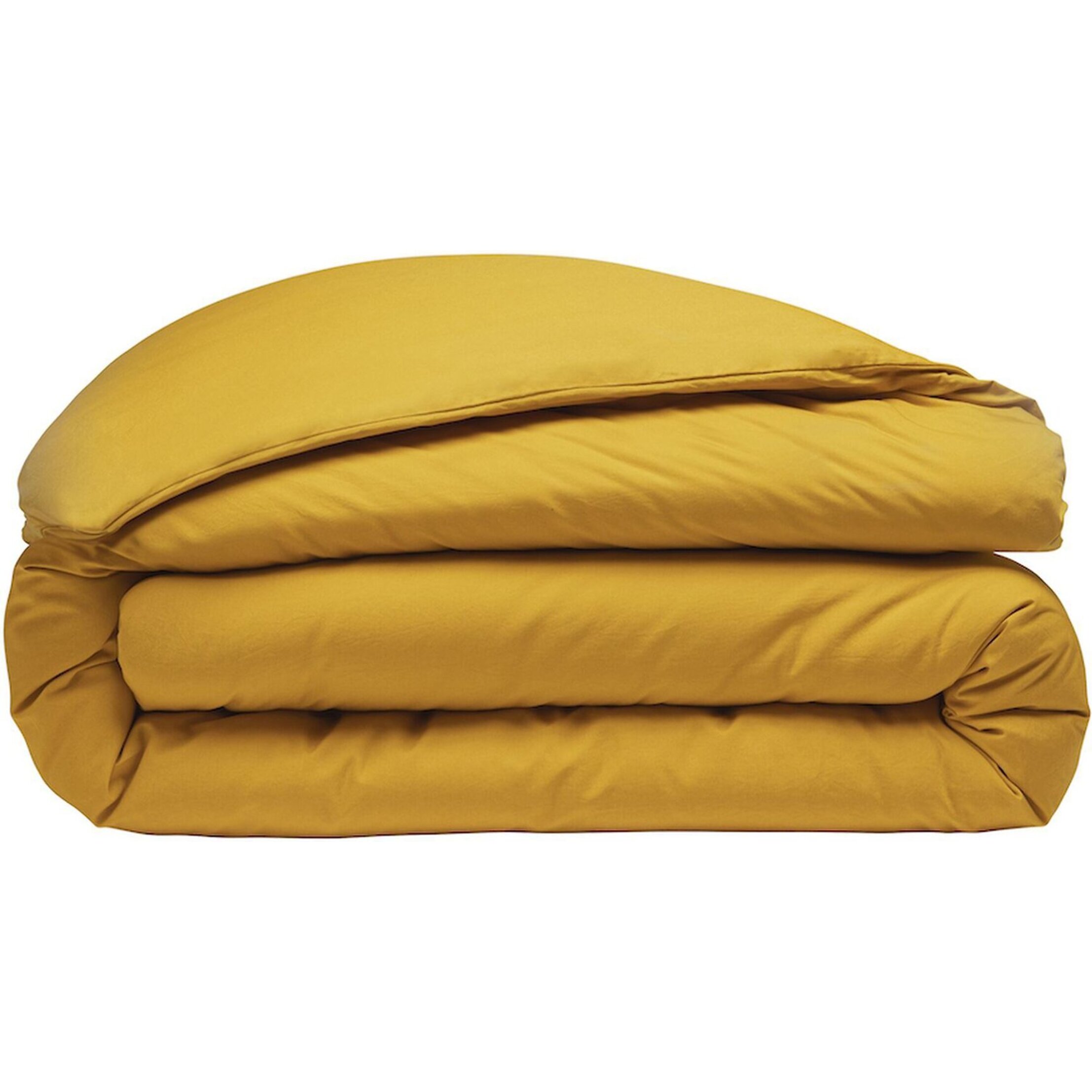 Housse de couette 100% percale coton lavé 80fils jaune