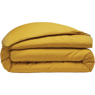 Housse de couette 100% percale coton lavé 80fils jaune
