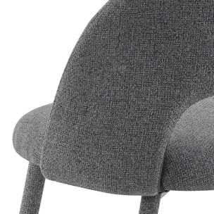 Lot de 4 chaises de salle à manger Tomasucci SELMA, en tissu, gris, 54 × 51 × 79 cm