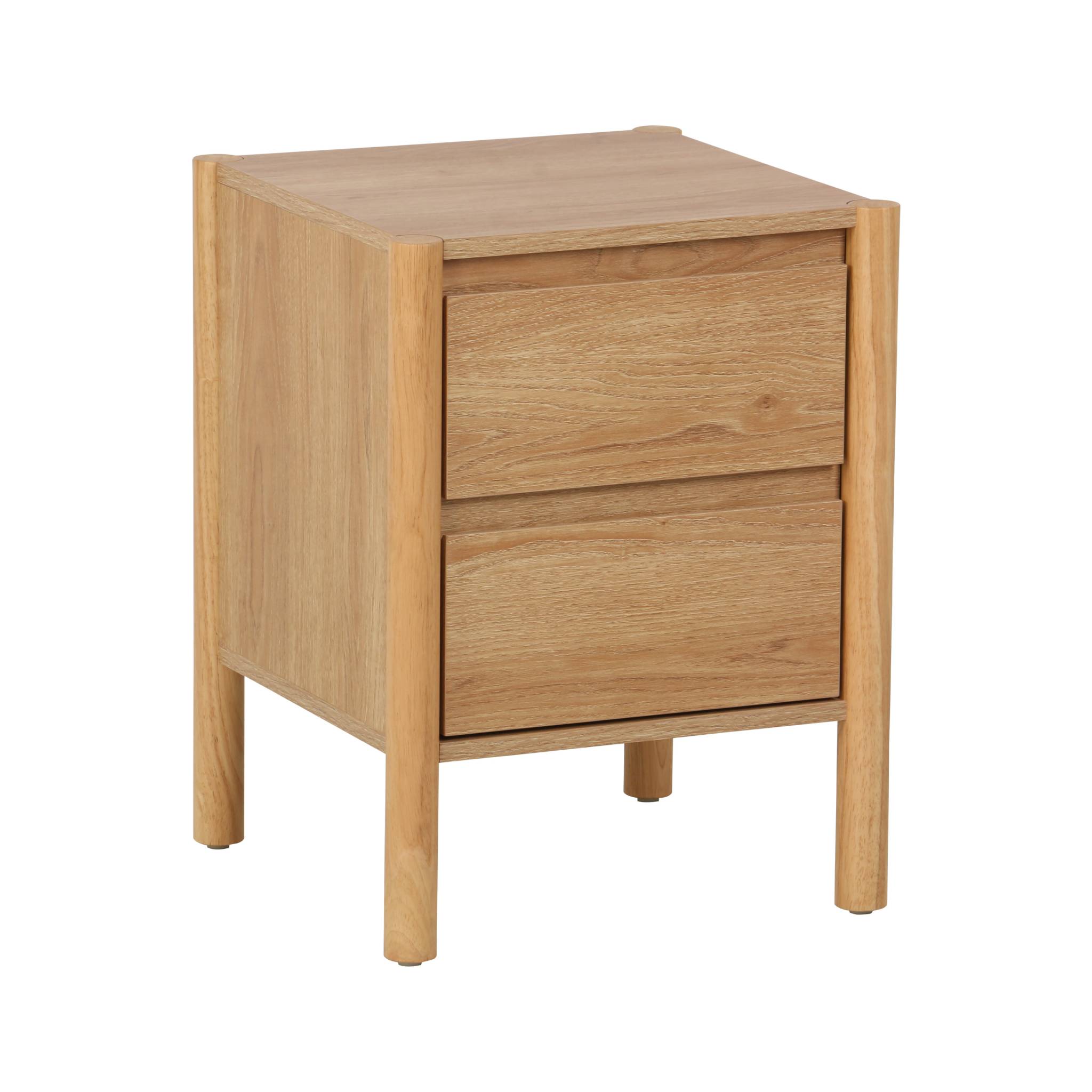 Table de chevet décor bois 2 tiroirs naturel - 42 x 42 x 55 cm - Harmony