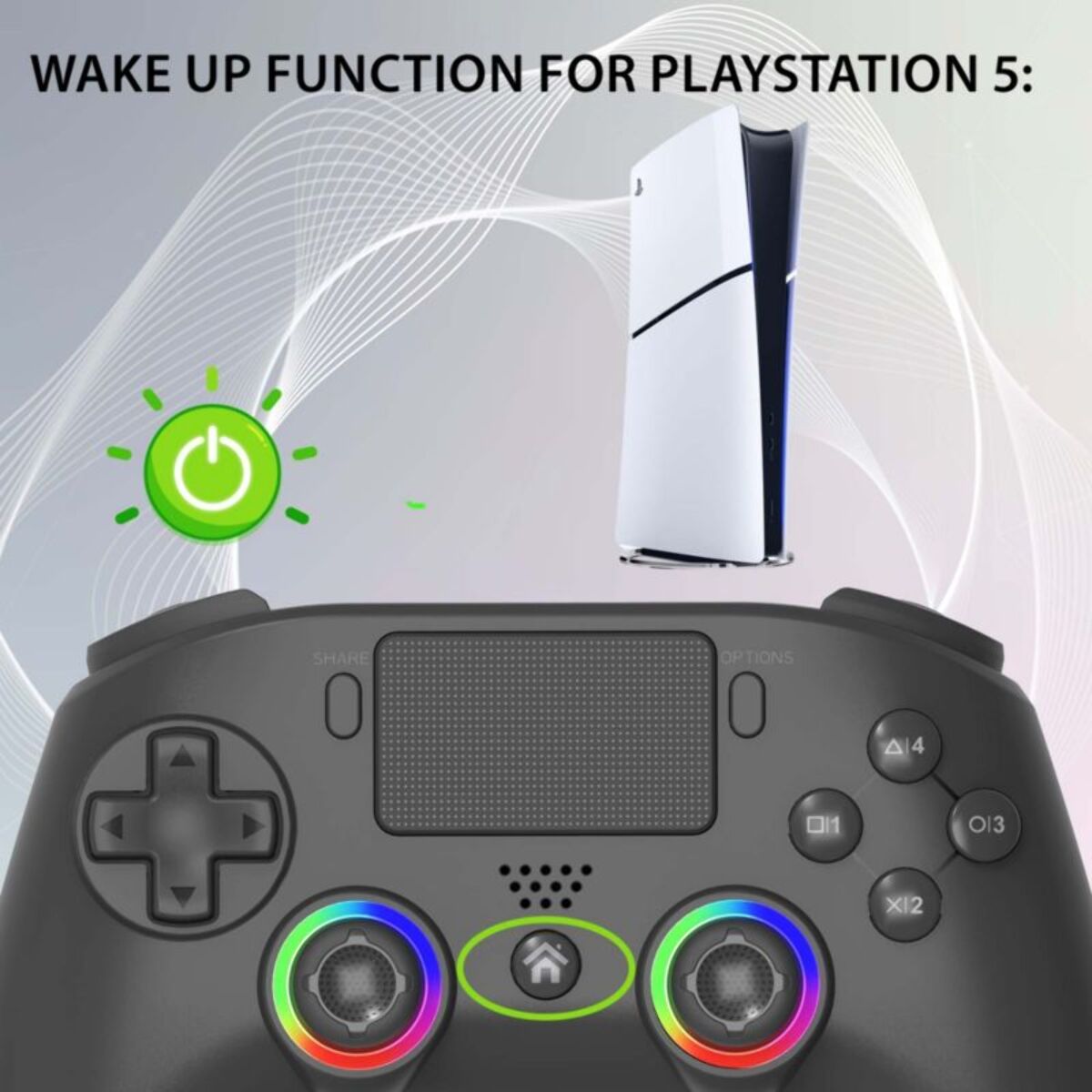Manette SUBSONIC noire pour PS5