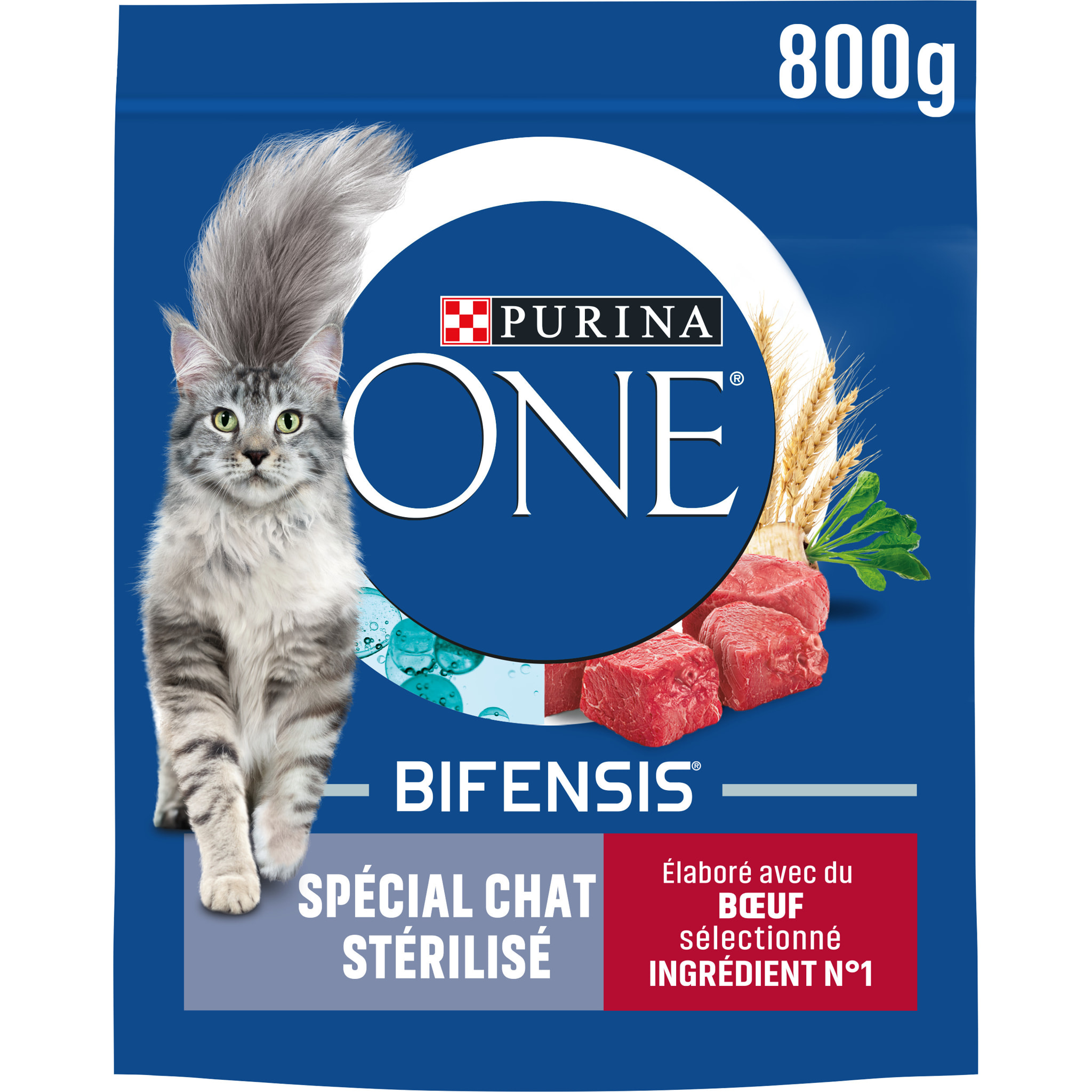PURINA ONE CHAT Stérilisé Bœuf 800g - Lot de 4