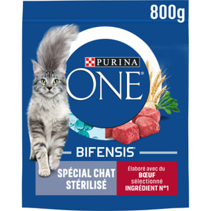 PURINA ONE CHAT Stérilisé Bœuf 800g - Lot de 4