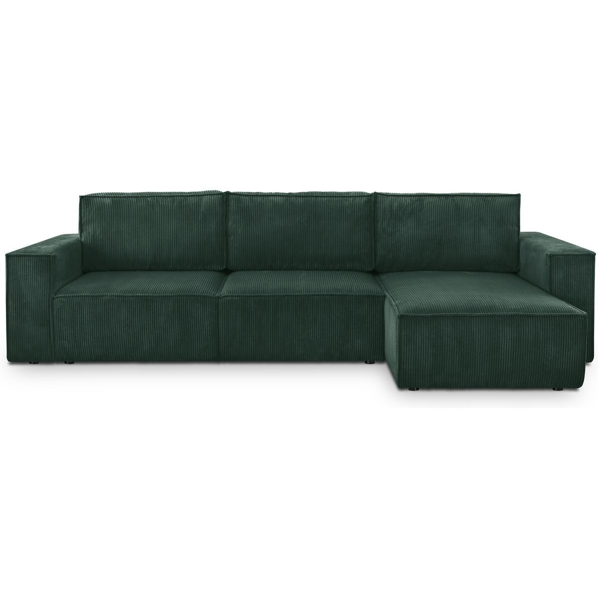 Canapé d'angle convertible 5 places en velours côtelé - HARPER