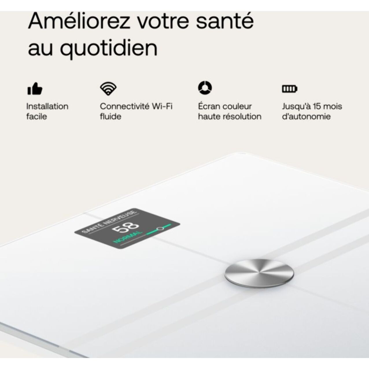 Pèse personne connecté WITHINGS Body Comp Blanc