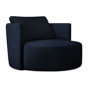 Fauteuil xl pivotant "Adam" en velours bleu roi