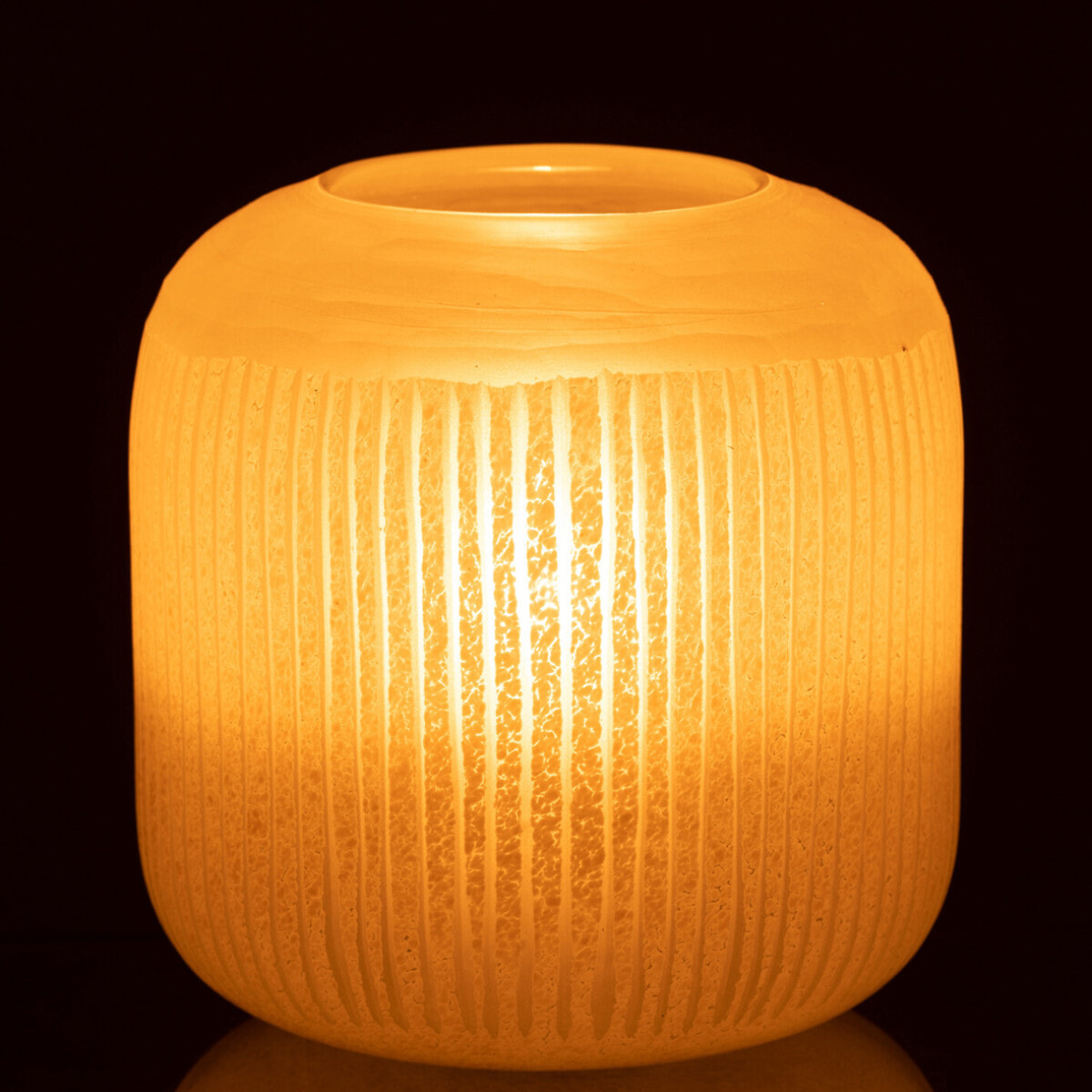 J-Line vase Lignes - verre - jaune clair - small - Ø 17 cm