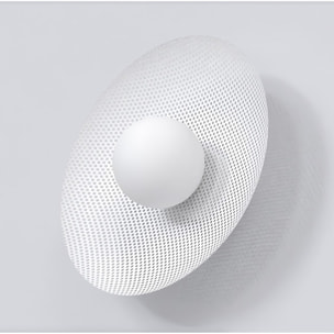 Lampada da parete Vibez in acciaio bianco