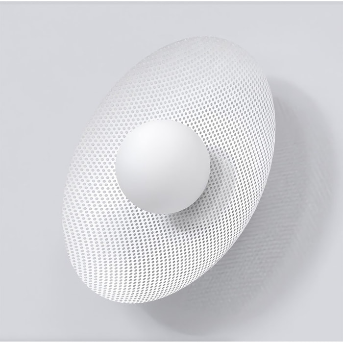 Lampada da parete Vibez in acciaio bianco