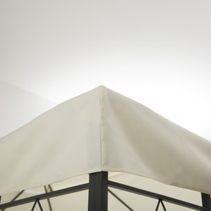 Toile de toit de rechange pour pavillon tonnelle tente 3x4m crème
