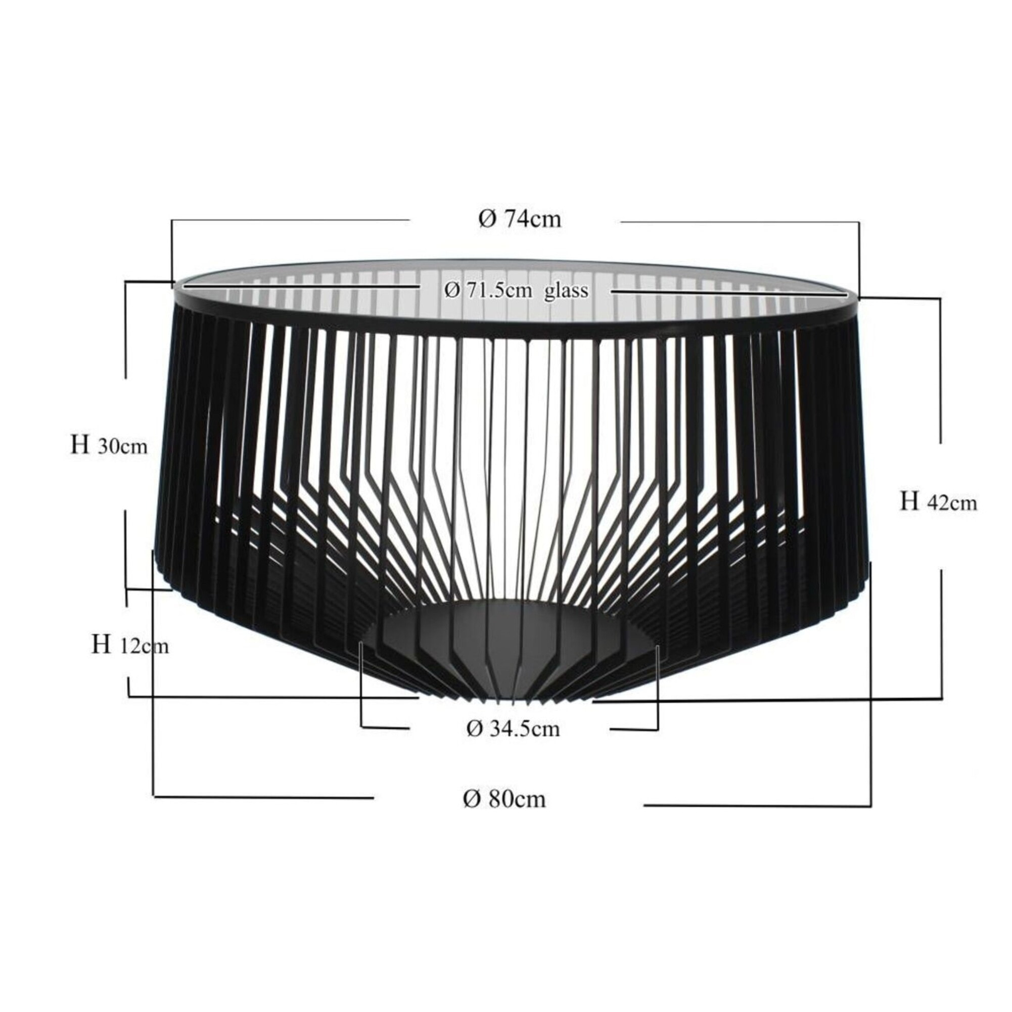 Table basse Corinne 80cm noire Kare Design