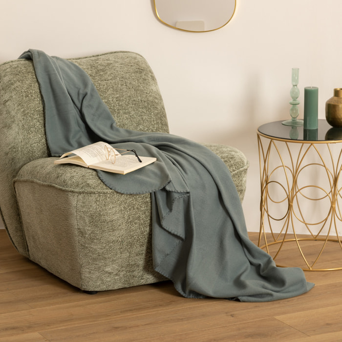 Plaid polaire bleu orage 125x150cm