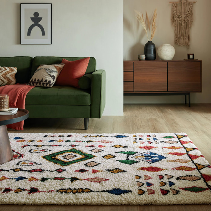 Tapis berbere 100% laine FES Multicolore