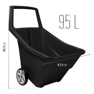 Carro de jardin Prosperplast "Load & Go" 95 L en color negro