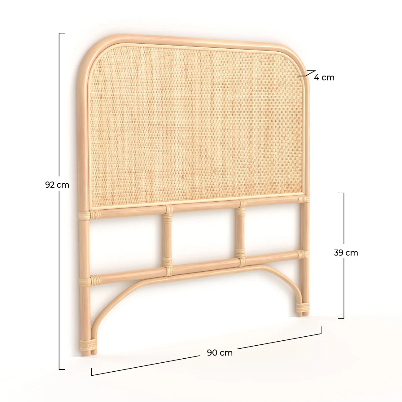 Tête de lit 90 cm en rotin naturel - Grace
