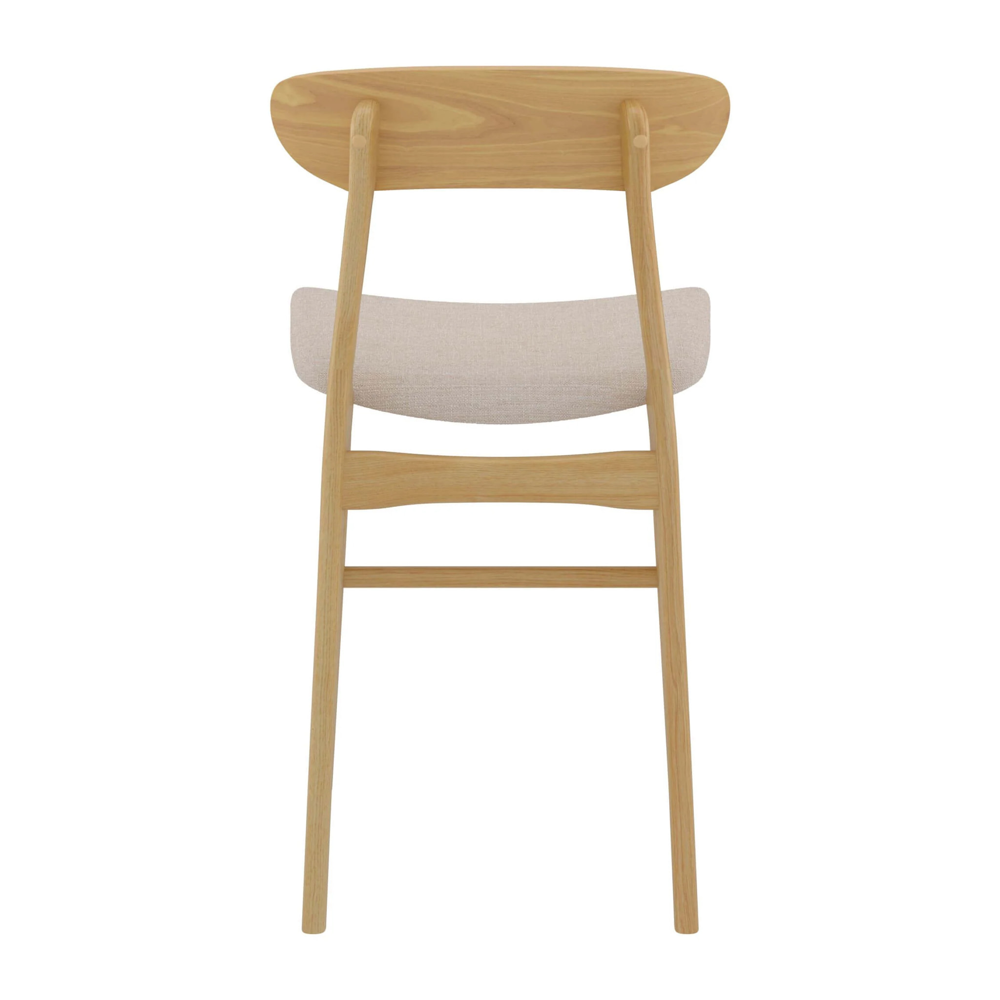 Lot de 2 chaises pour îlot central 66 cm en tissu beige et bois - Lana