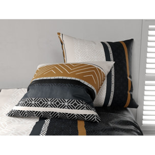 Parure housse de couette coton gris