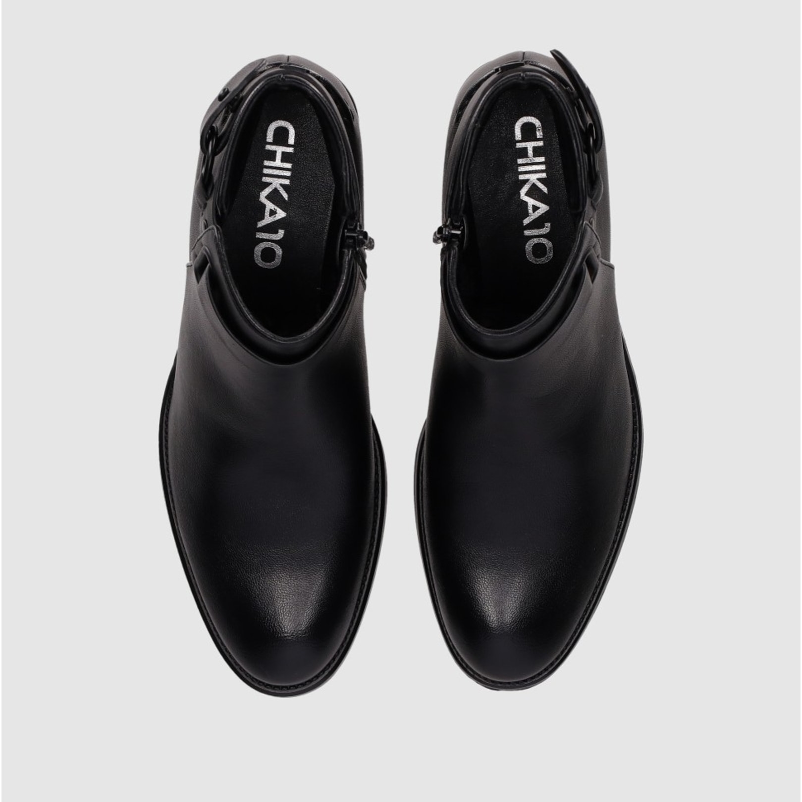 Botines de Piel Sintética - Negro - Tacón: 5 cm