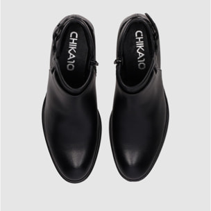 Botines de Piel Sintética - Negro - Tacón: 5 cm