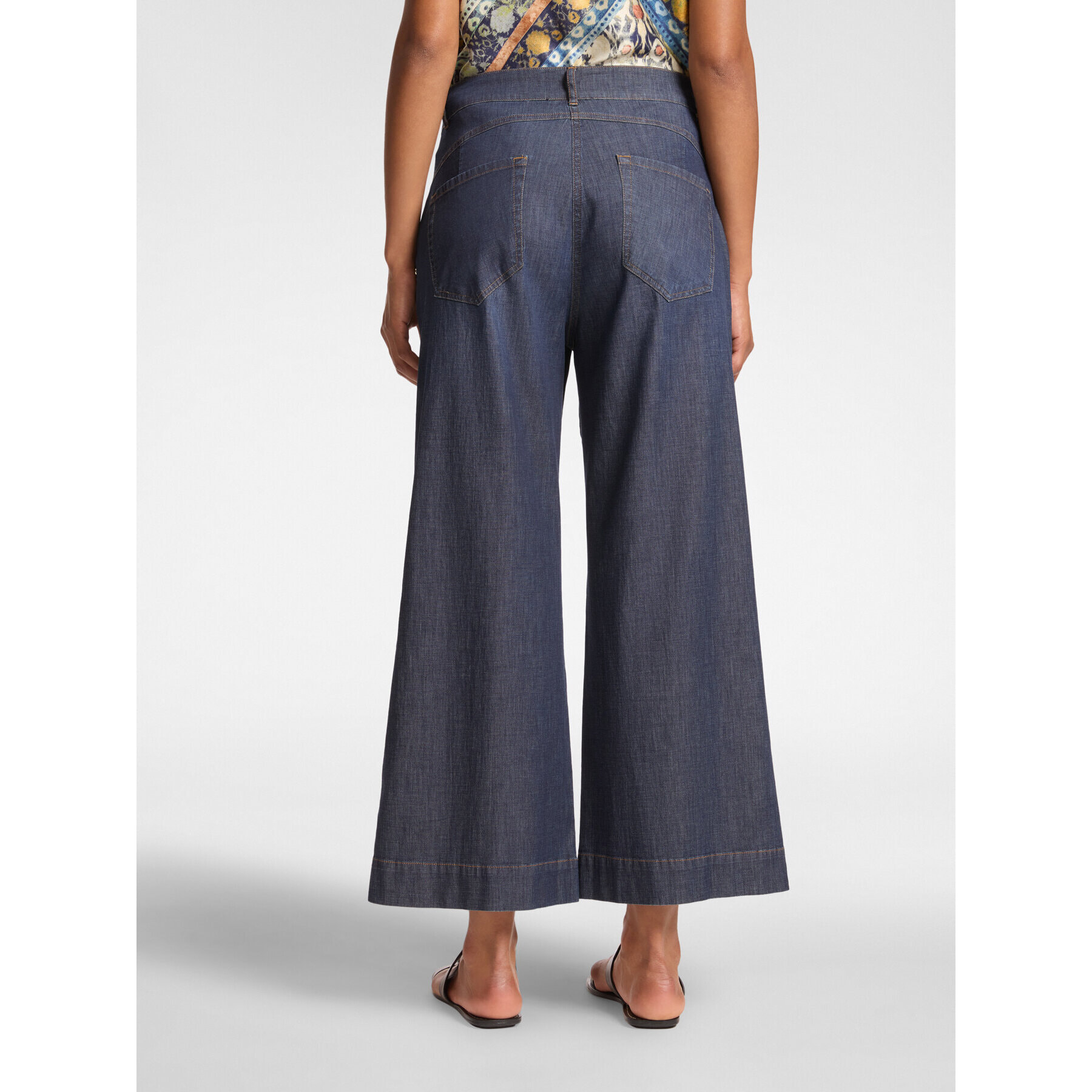 Elena Mirò - Jeans cropped in Chambray - Blu