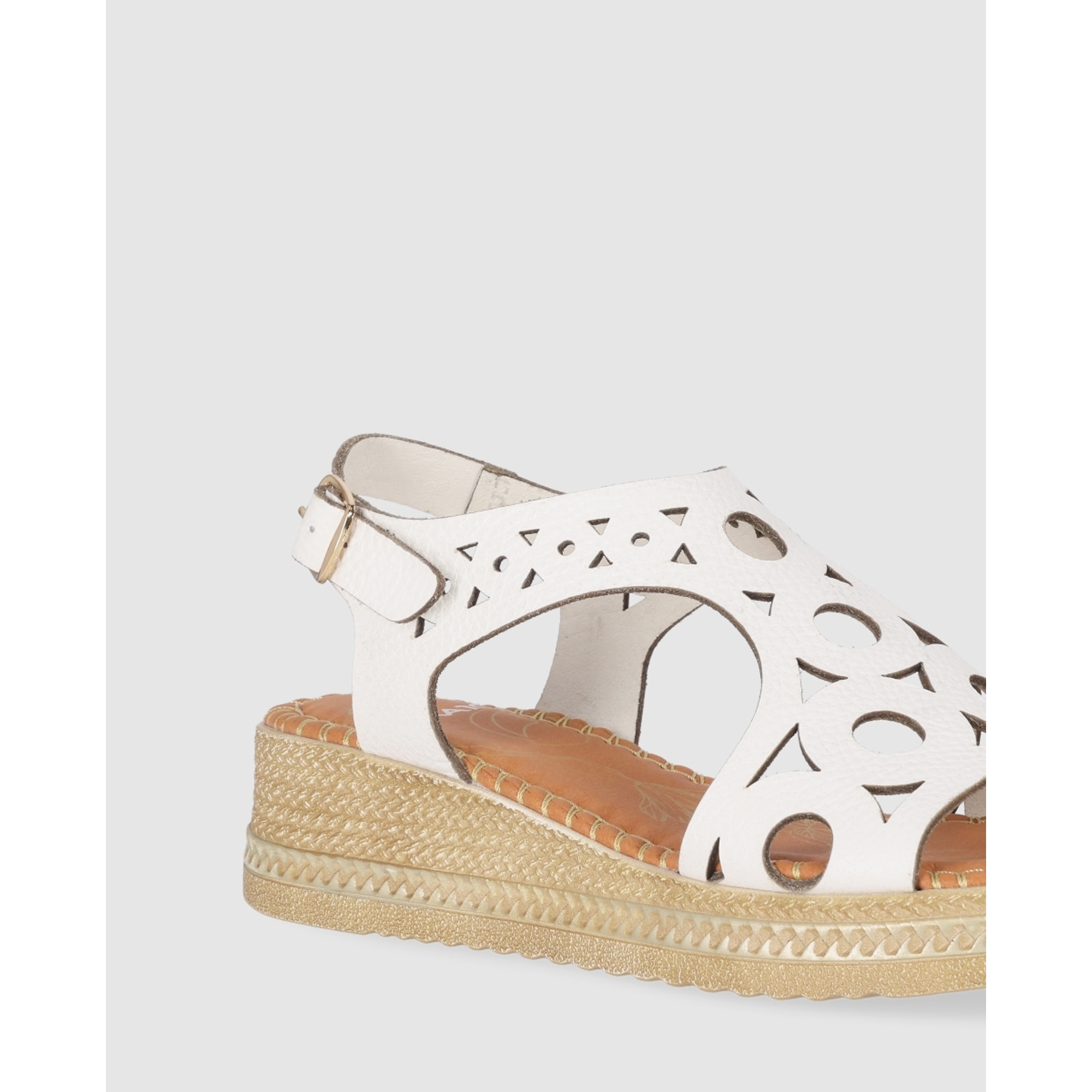 Sandalias de Piel - Blanco - Tacón: 5 cm