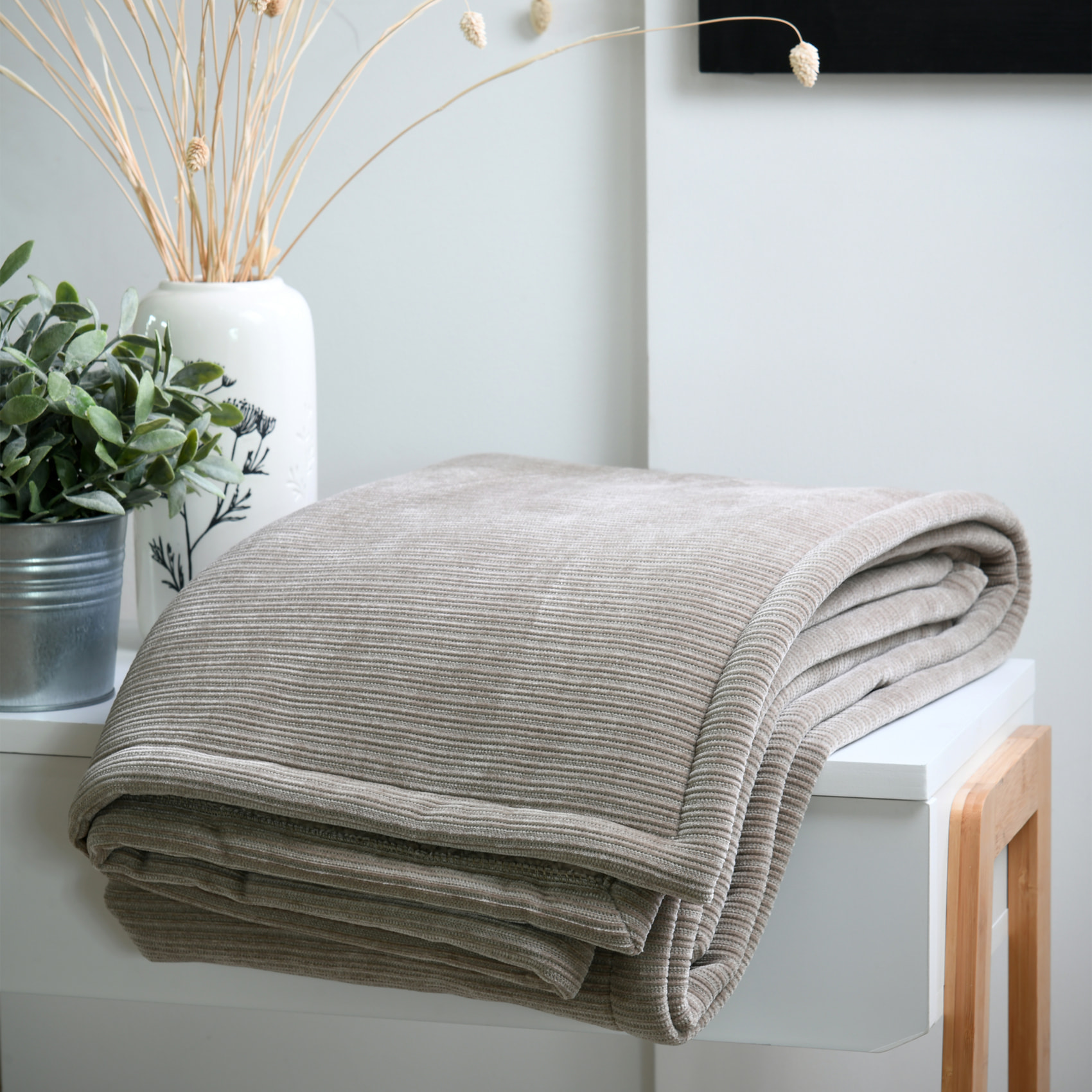 Plaid côtelé ultra doux - Naturel