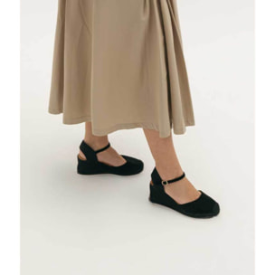 Alpargatas de cuña negras con esparto