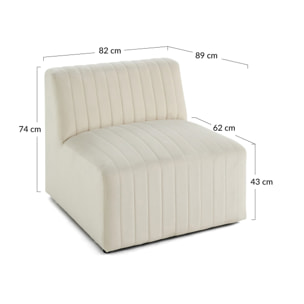 Nova - module d'assise - en velours - Gris