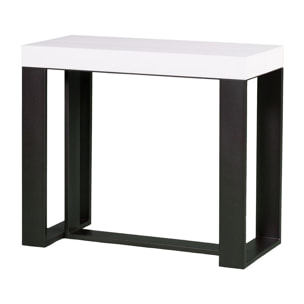 Console extensible 90x40/300 cm Futura Frêne Blanc cadre Anthracite