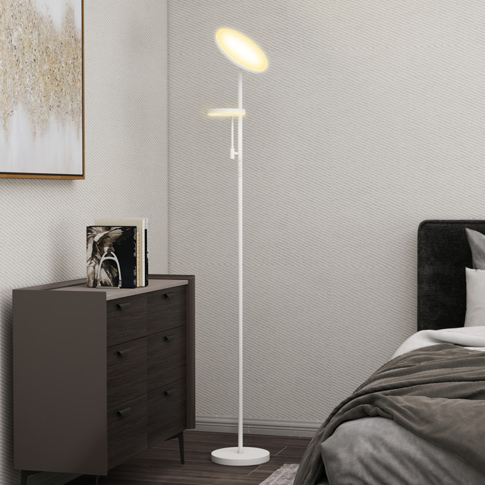 Lámpara de Pie LED Regulable 42W Lámpara de Pie Salón Giratoria con Control Remoto y Táctil Temperatura de Color y Brillo Ajustable para Salas de Estar Dormitorios Oficinas Blanco