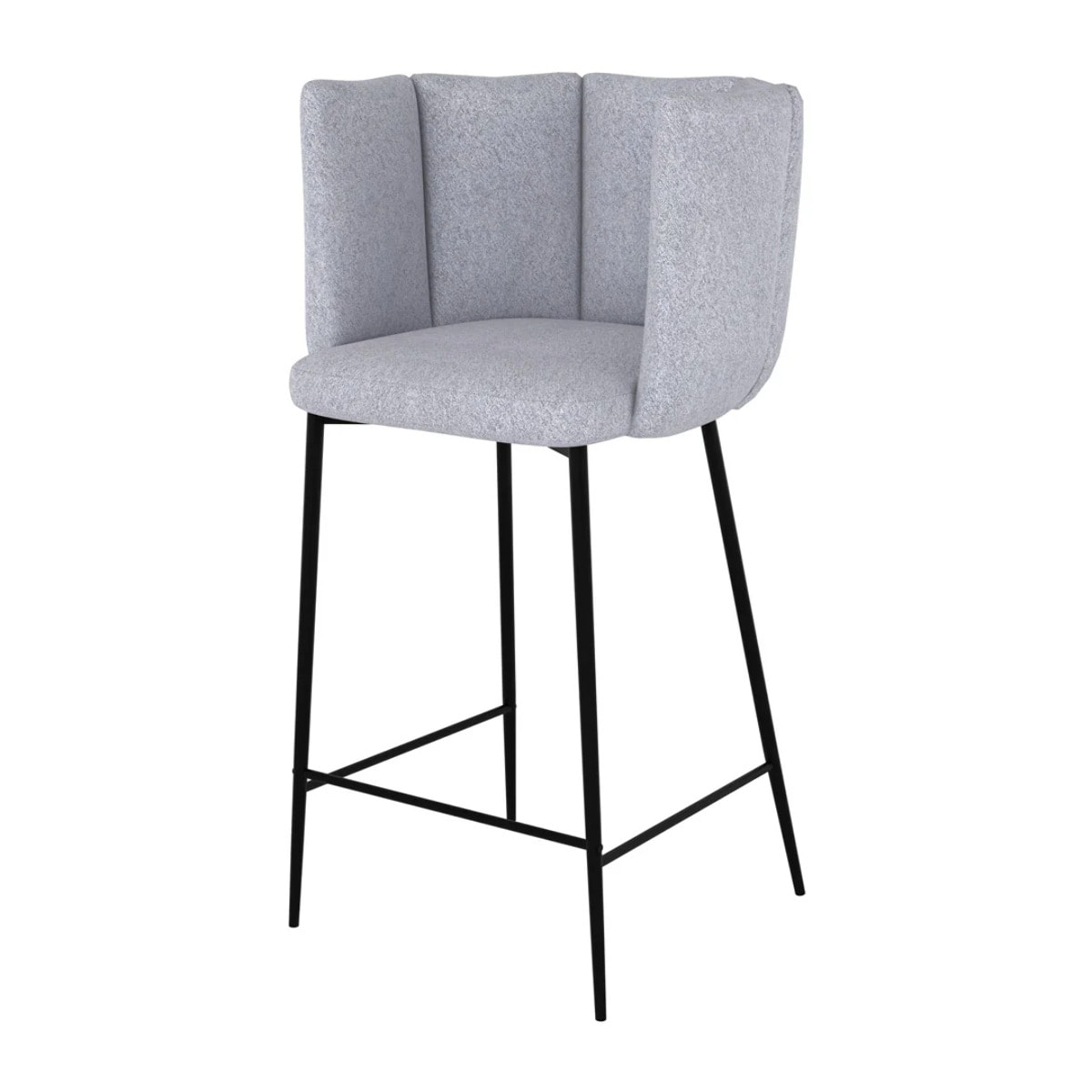 Lot de 2 chaises pour îlot central 67 cm en tissu gris clair - Rosy