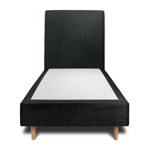 Lit avec tête de lit tapissée bouclette et sommier tapissier Ep20