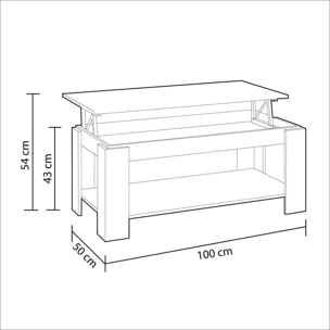 Mesa de centro elevable Ambit Blanco Artik (Blanco Mate)