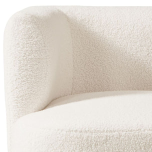 Poltrona design in tessuto teddy 75x70x68 cm crema - Seattle