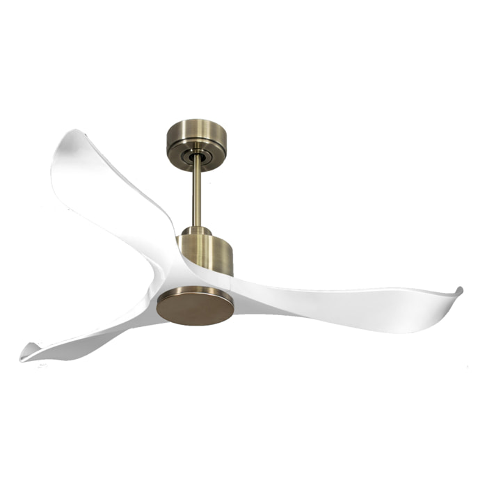 Ventilateur de plafond Réversible  Thermostat Wifi Moteur à courant continu Toits en pente Télécommande Adaptateur 2/3 Lames Hypersilence Mémoire