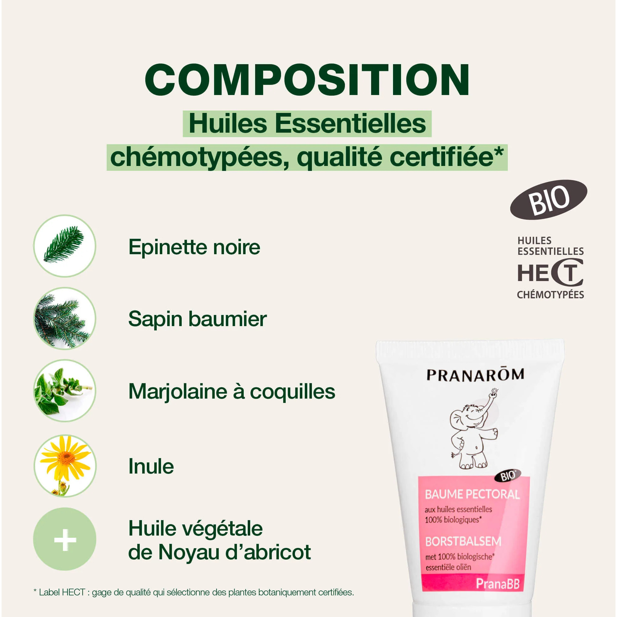 Pranarom - Baume pectoral bébé - Bio - 40 ml