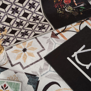 Tapis grand salon  motif géométrique, texture kilim, ZEDI, design original