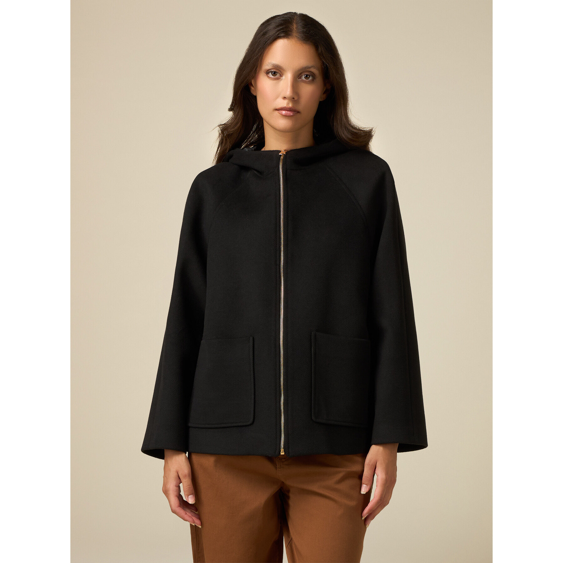 Oltre - Short coat with hood - Negro