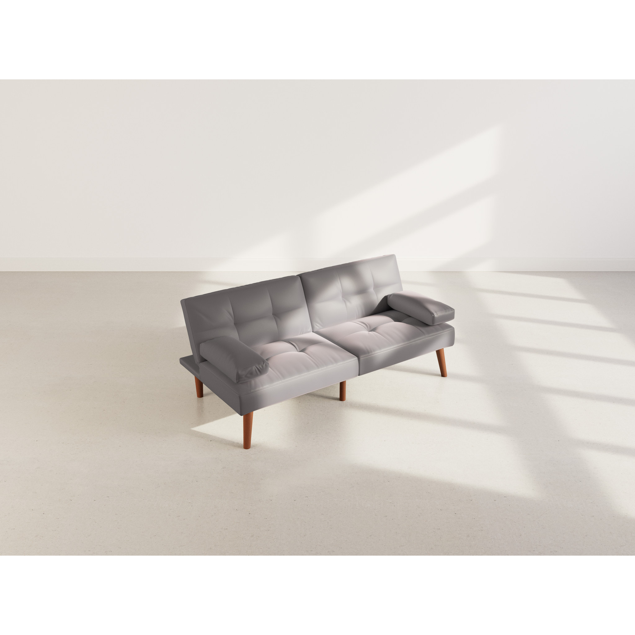 Philae - Canapé convertible clic-clac 2 places - en simili - Gris