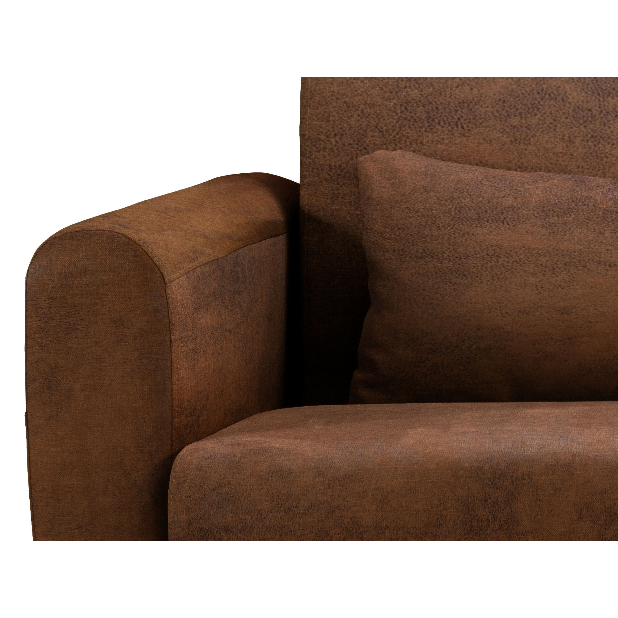 Allan - canapé lit 3 places convertible express couchage quotidien 140 cm matelas 12 cm en microfibre - Marron