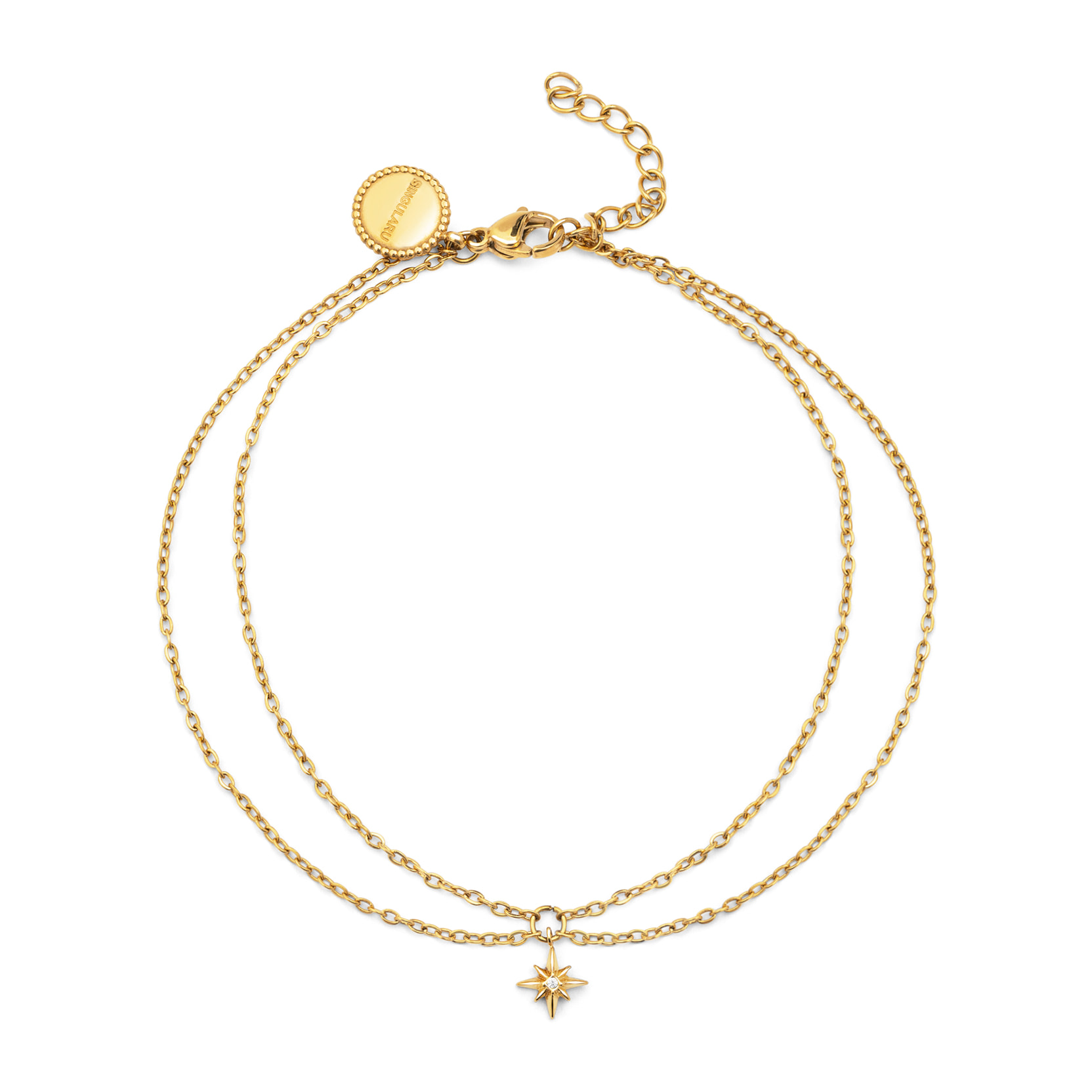 Tobillera Boho Star Acero Baño Oro