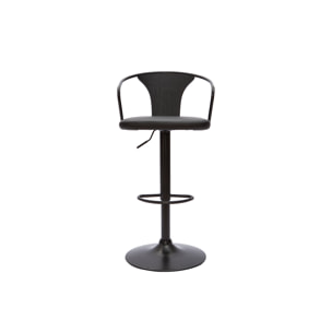Tabourets de bar industriels réglables noirs (lot de 2) BECKETT