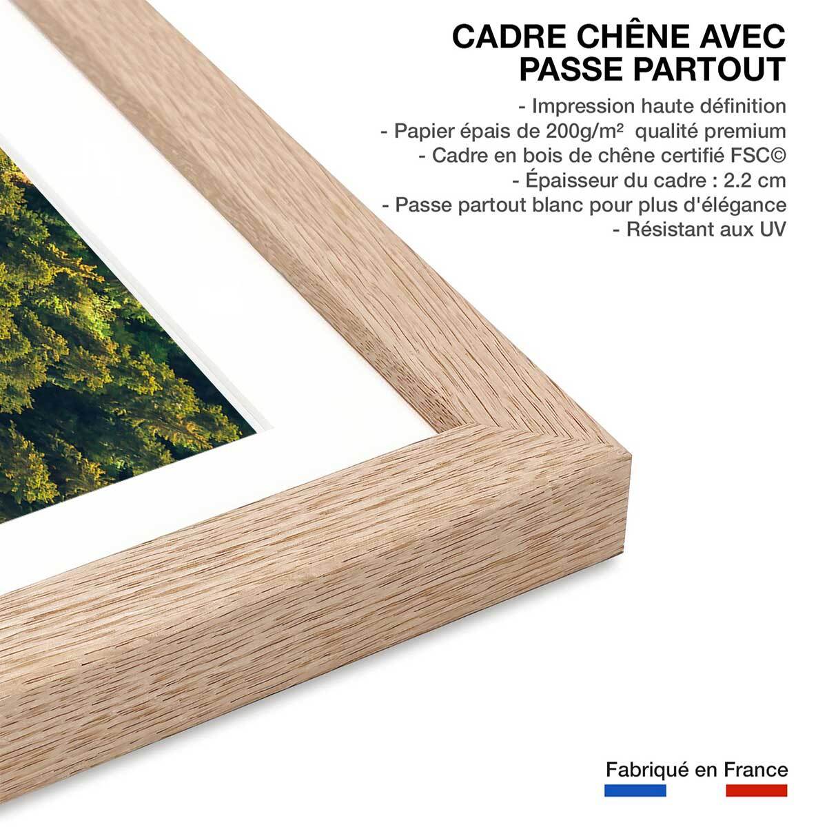 Affiche nature urbaine l' aventure Affiche + cadre en bois - Chêne
