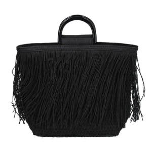 Borsa nera con frange cm37x13h24
