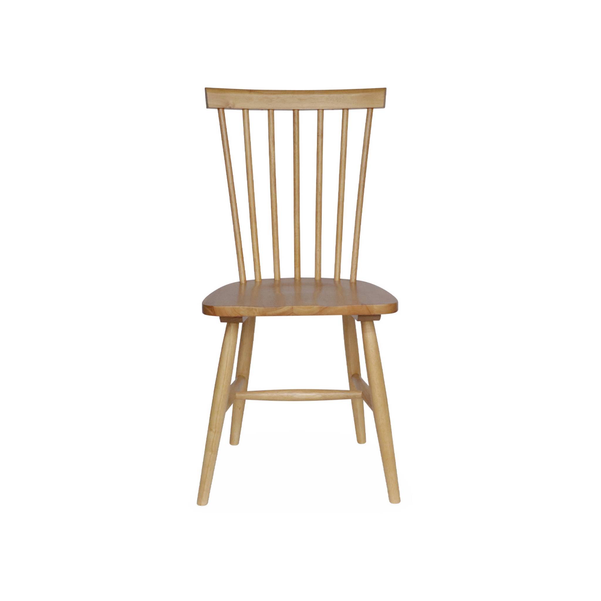 Lot de 4 chaises naturelles à barreaux en bois d'hévéa. ROMIE. L 50.8 x P 44.2 x H 90cm
