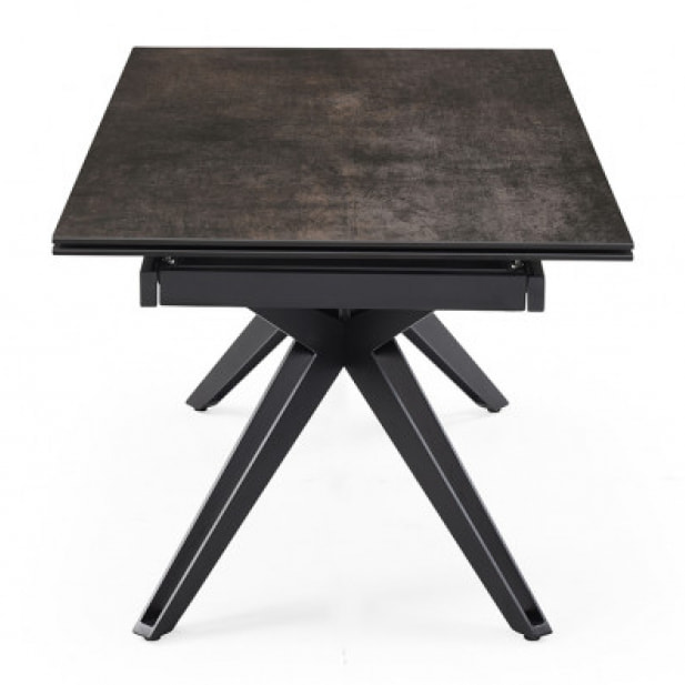 Table extensible en céramique finition iron L160/240cm - 9 piètements - UNIK