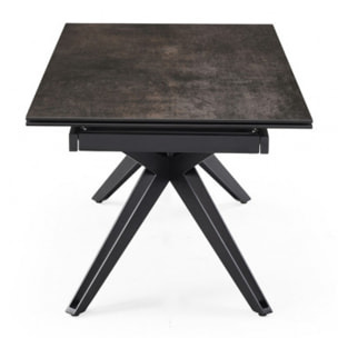 Table extensible en céramique finition iron L160/240cm - 9 piètements - UNIK