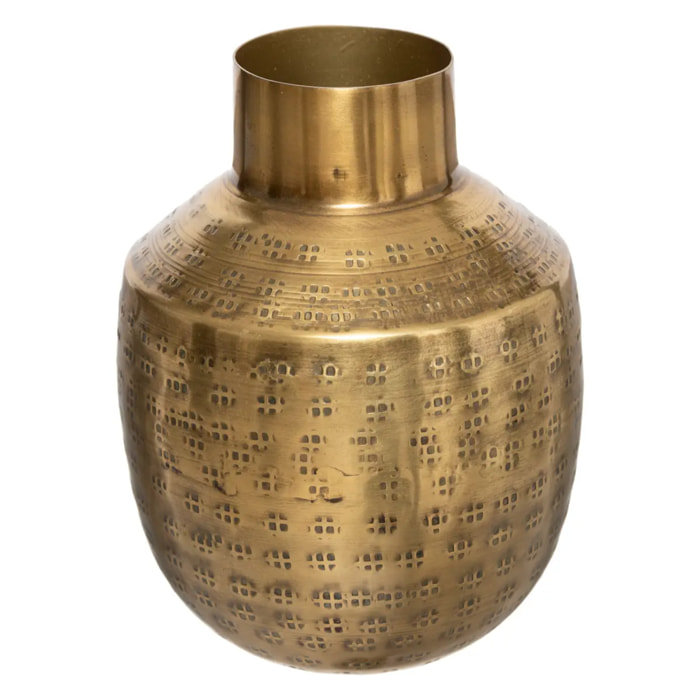 Vase "Oasis" métal martelé doré H15cm